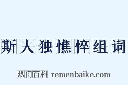 斯人独憔悴组词是什么意思的图片